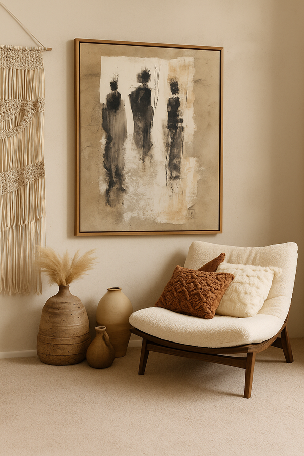 Abstract Shadow Figures – Minimalist Textured Wall Art